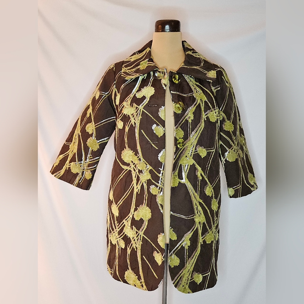 Bently A. Chic Brown Floral Women's Jacket - M
